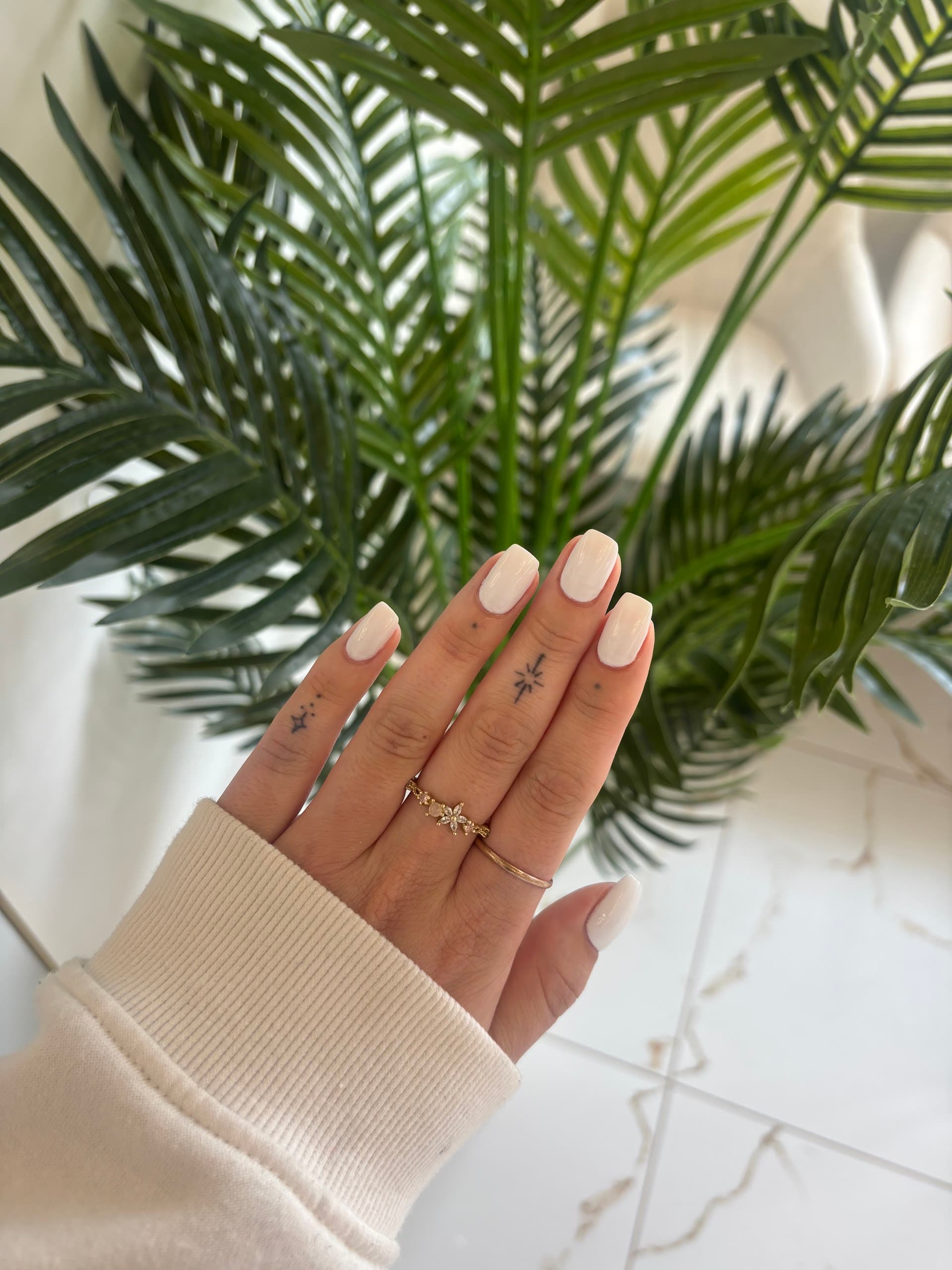 Milky cream short square set